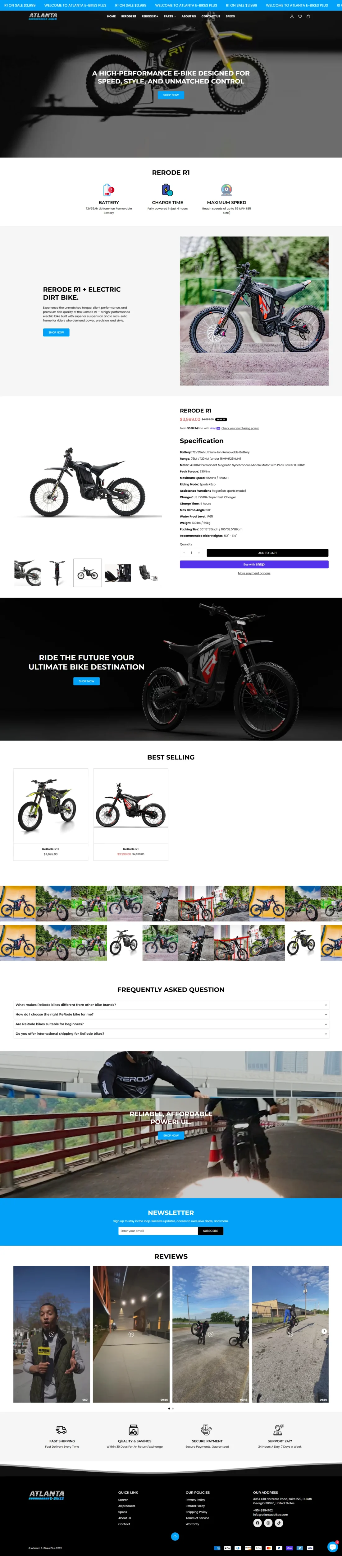 WIX E-Bike Ecommerce Store Preview