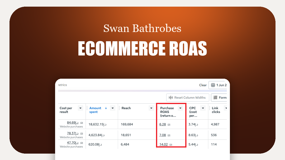 Swan Bathrobe UAE ecommerce Meta Ads performance