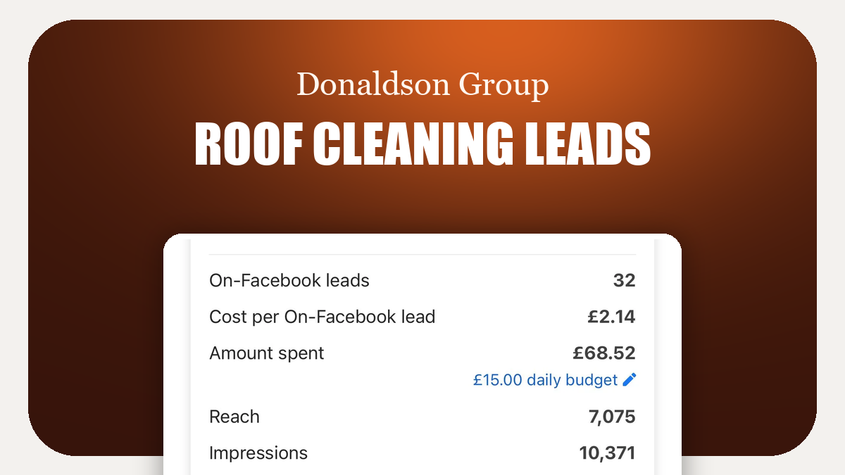Donaldson Group roof cleaning Meta Ads lead generation